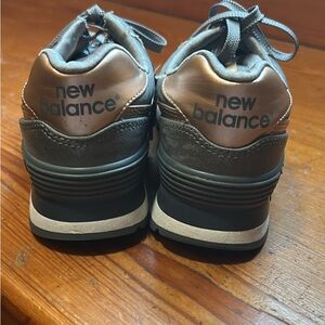 New Balance Silver and Bronze Sneakers